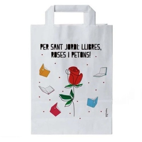 HAPPYMOTS Bossa blanca per a llibres especial Sant Jordi