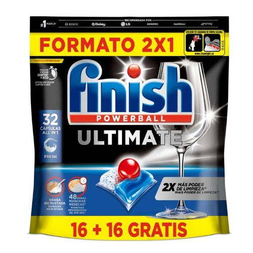 FINISH ULTIMATE Detergent rentavaixelles de 32 dosis