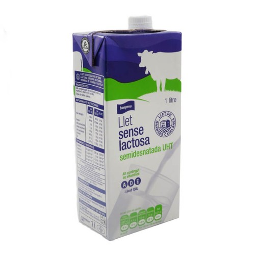 BONPREU Llet semidesnatada UHT sense lactosa