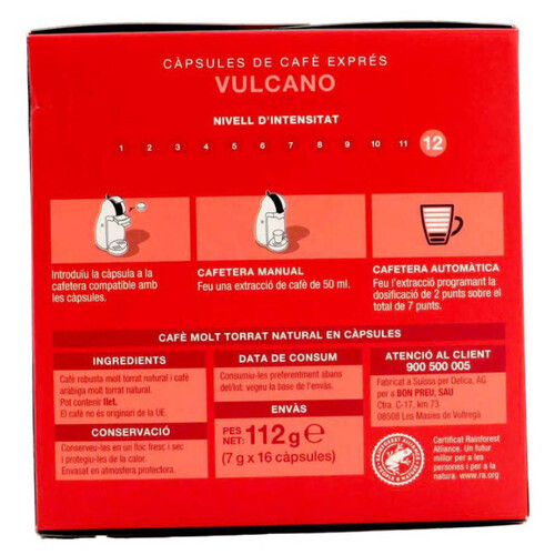 BONPREU Càpsules de cafè exprés vulcano