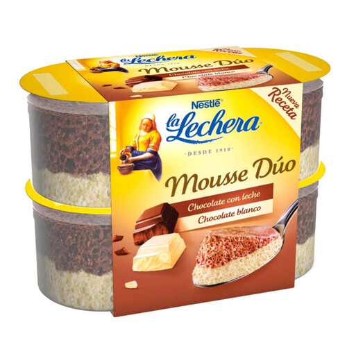 LA LECHERA Mousse duo de xocolata amb llet i blanca