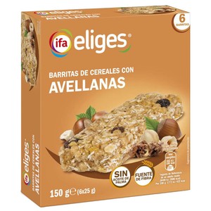 Barritas de cereales con avellanas