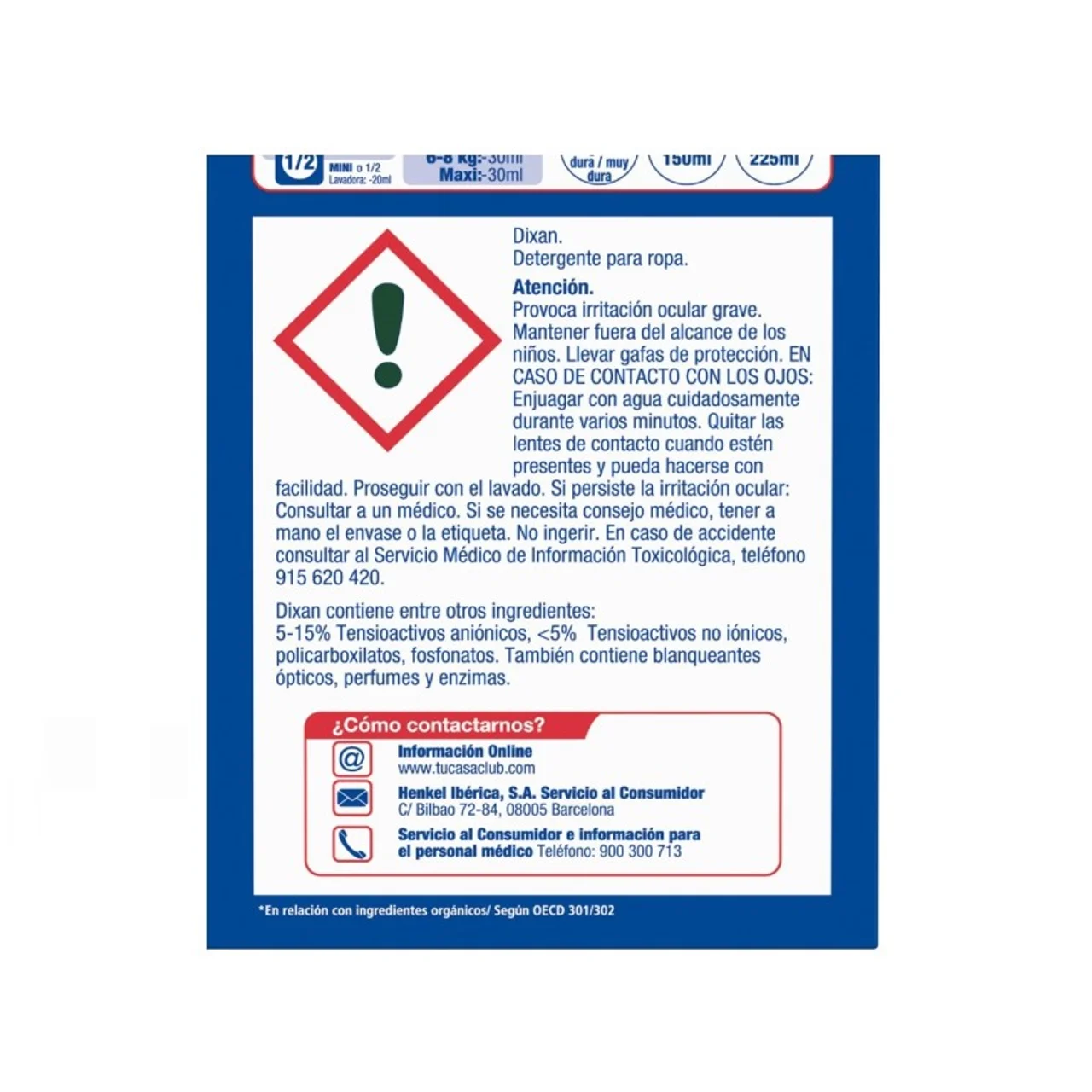 Detergente en polvo de 39 dosis