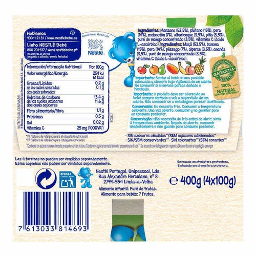 NESTLÉ Postres puré de 7 fruites
