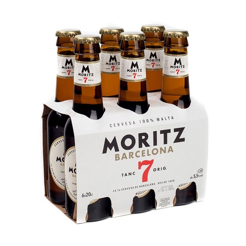 MORITZ Cervesa 100% malta 6 x 20 cl en ampolla
