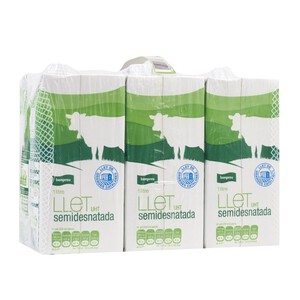 BONPREU Llet semidesnatada 6x1L en cartró