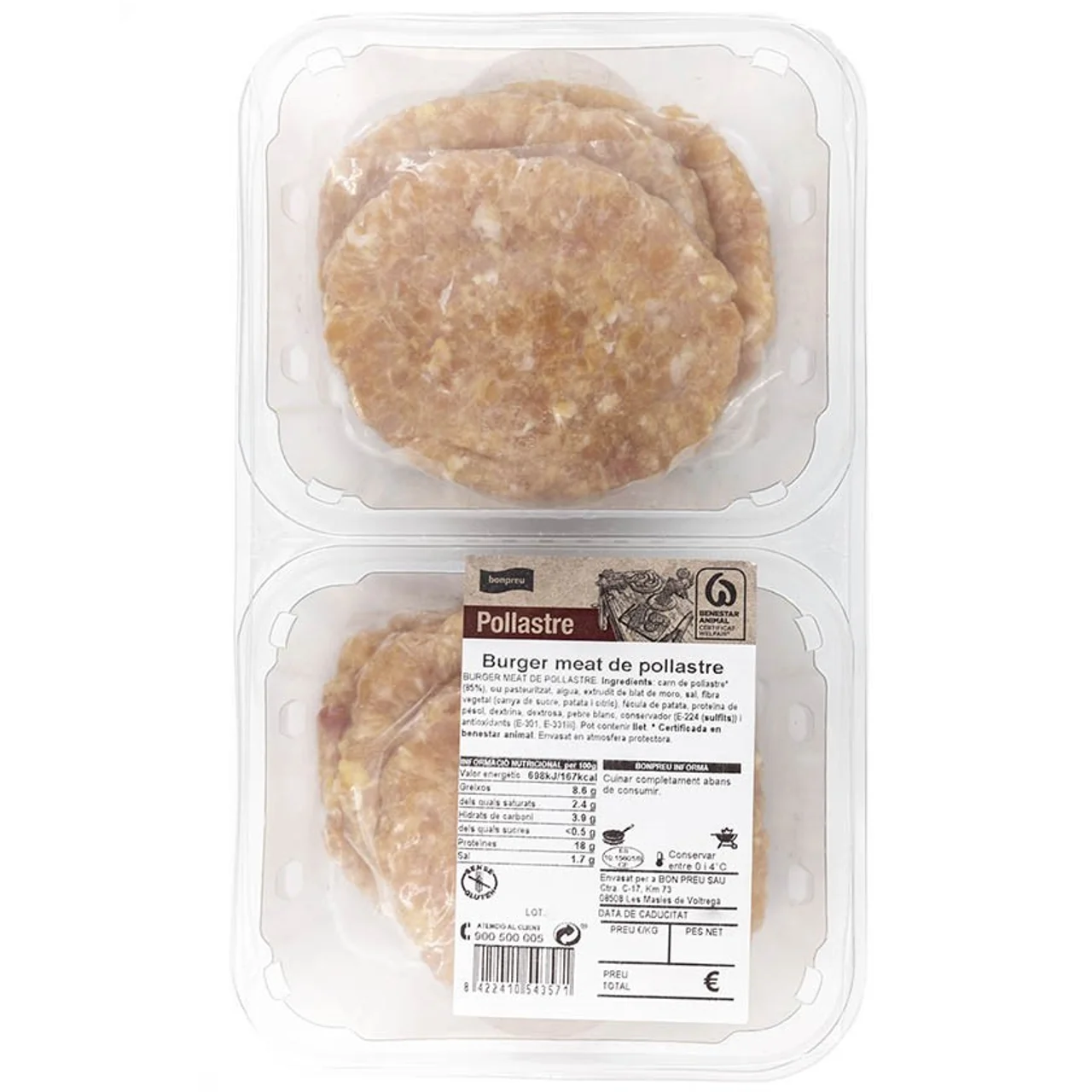 BONPREU Burger meat de pollo