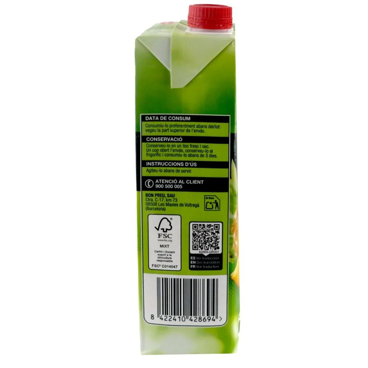 BONPREU Zumo de piña, manzana y uva