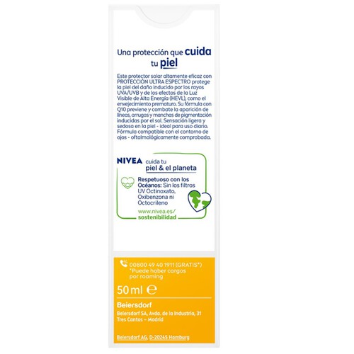 NIVEA SUN Crema solar facial antitaques FPS 50 Alta