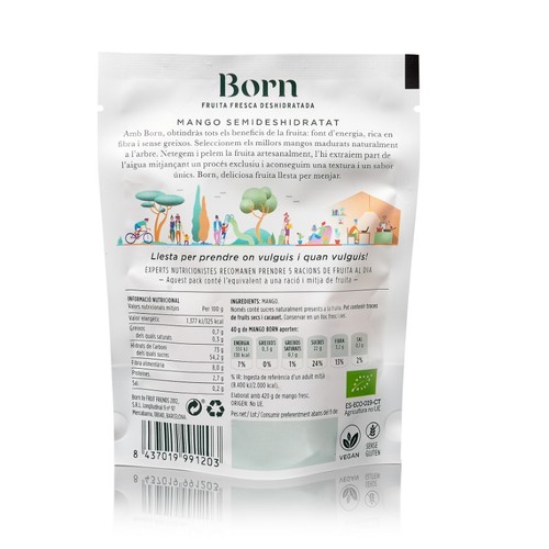 BORN Snacks de mango deshidratat ecològic