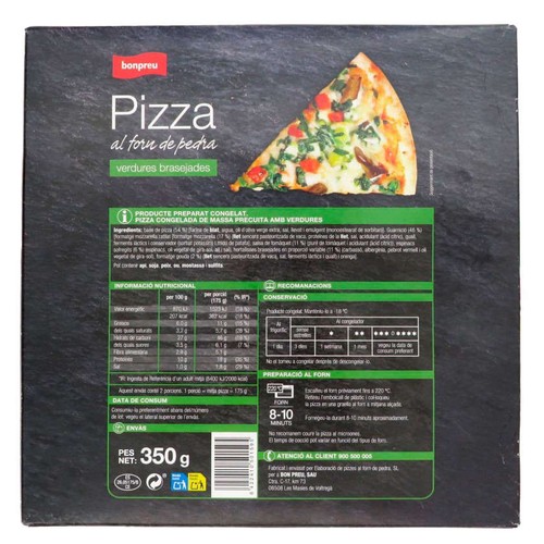 BONPREU Pizza al forn de pedra de verdures brasejades