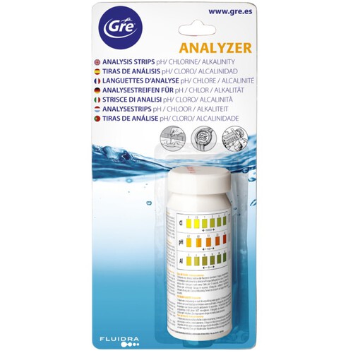 GRE Tires d'anàlisi per a piscina clor + pH + alcalinitat