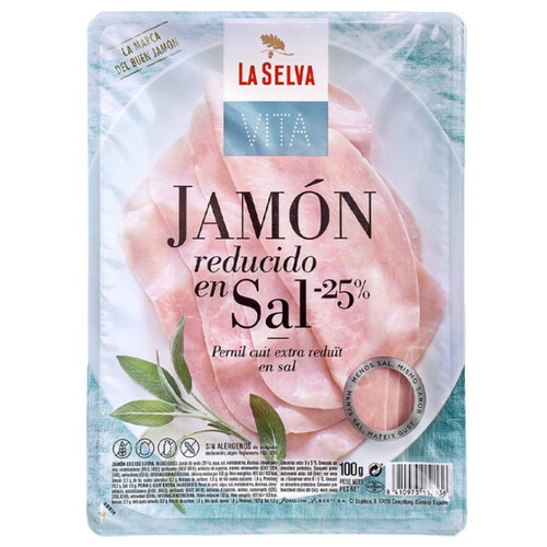 LA SELVA Pernil cuit extra reduït en sal