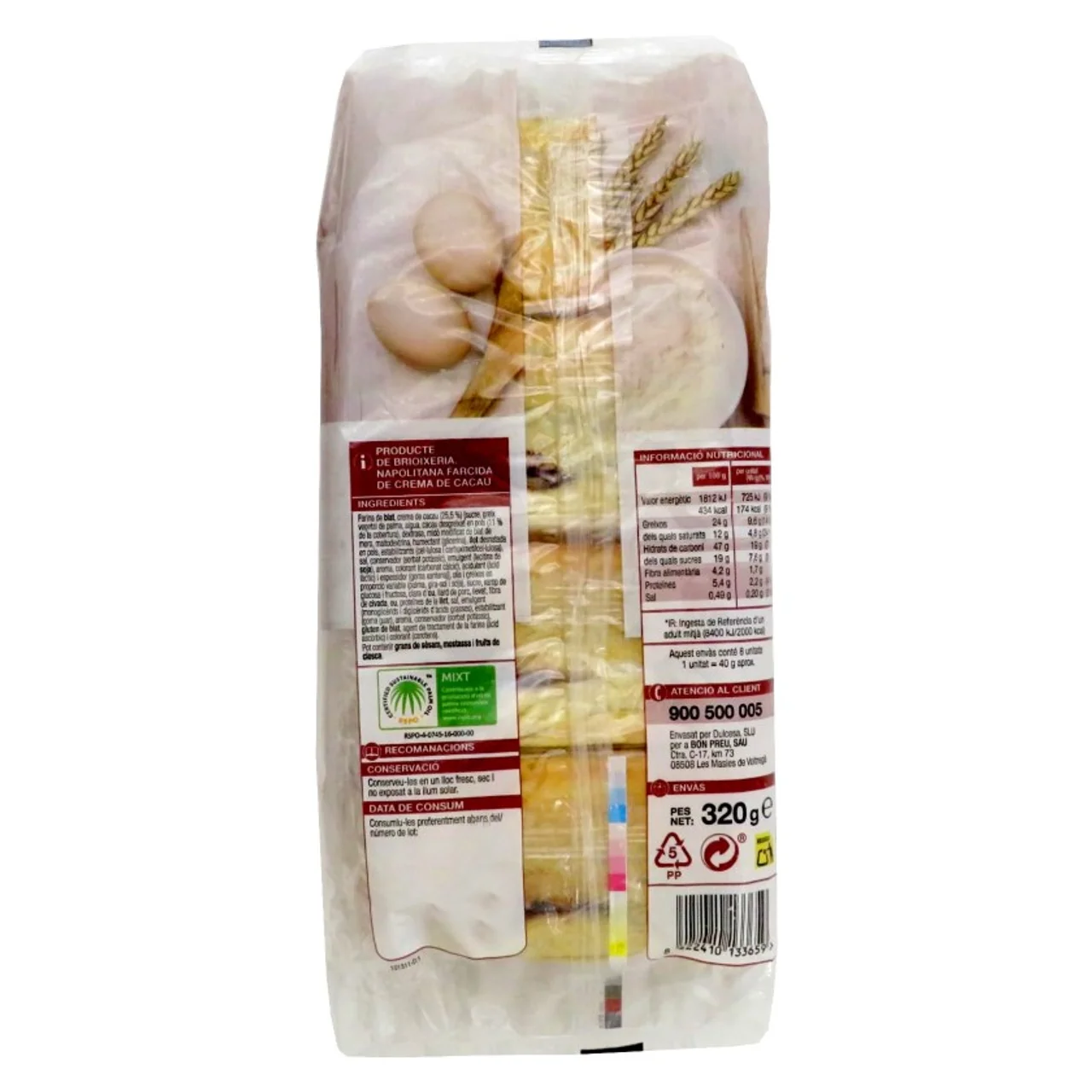 BONPREU Napolitana con cacao