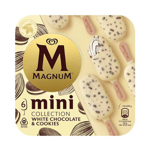 MAGNUM Gelat mini xocolata blanca amb cookies