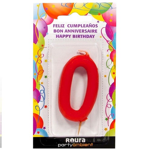 ROURA Espelma d'aniversari vermella núm. 0