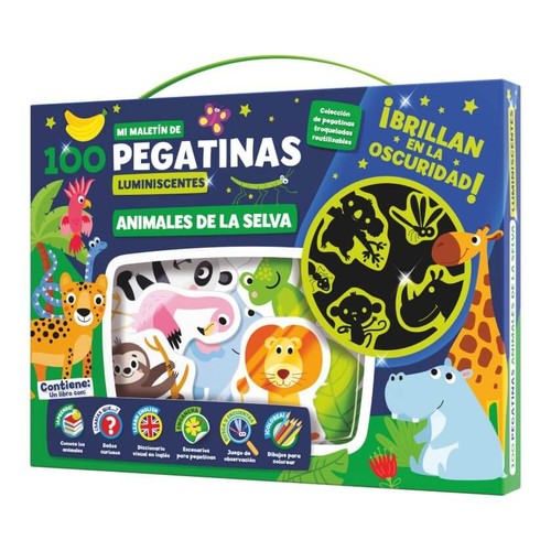 IMAGILAND El meu maletí de 100 adhesius lluminosos Animals de la Selva
