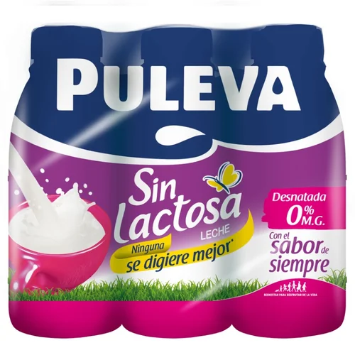 Leche desnatada sin lactosa en botella