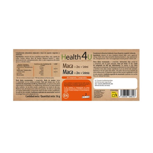 HEALTH 4U Complement alimentari de Maca