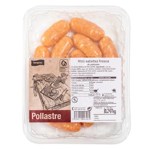 BONPREU Mini salsitxa fresca de pollastre