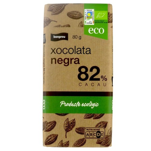 BONPREU Xocolata negra eco  82 % cacau