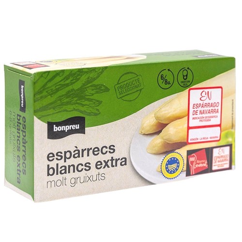 BONPREU Espàrrecs blancs extra molt gruixuts