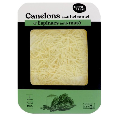 TERRA I TAST Canelons d'espinacs amb mató amb beixamel 3u