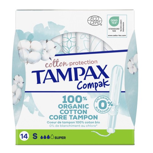 TAMPAX COMPAK Tampons ecològics super 100% orgànics