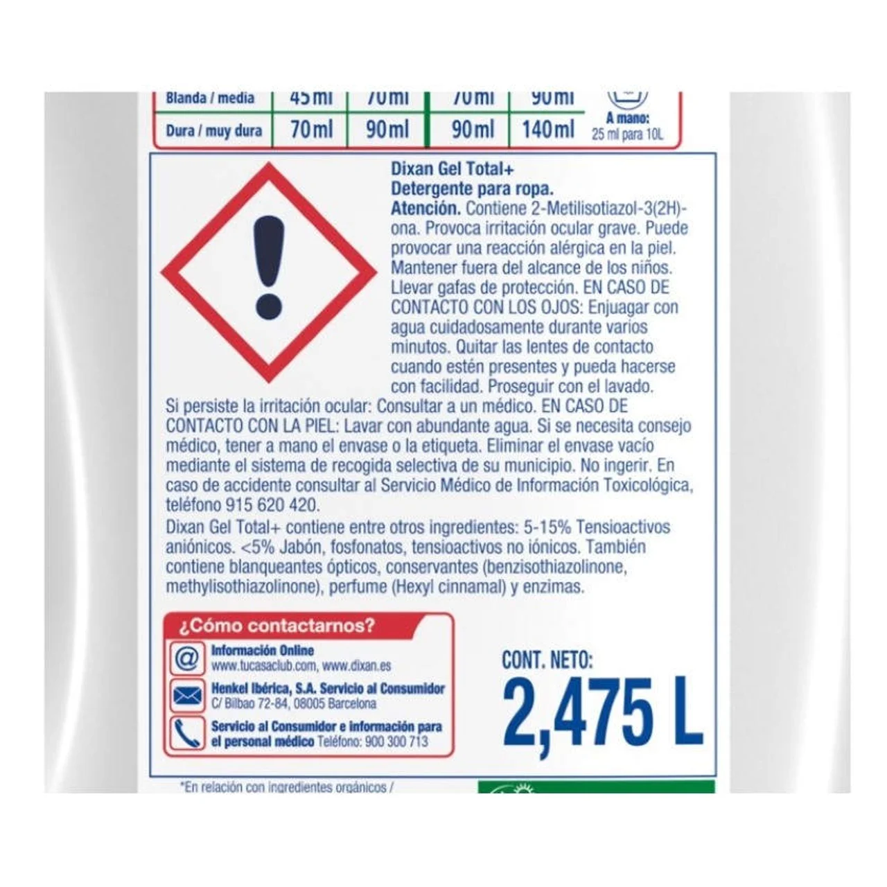 Detergente líquido azul de 55 dosis