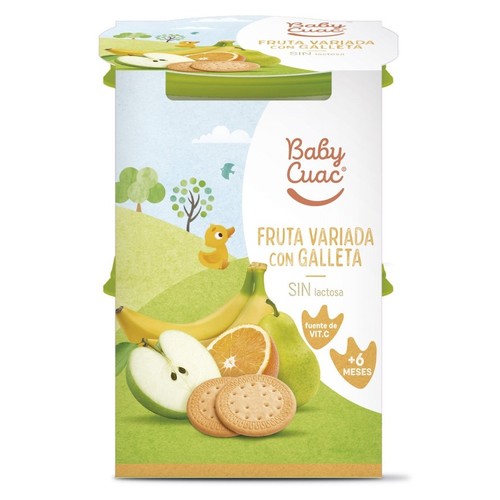 BABY CUAC Puré de fruita variada amb galeta