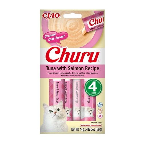 CIAO CHURU Snack líquid de tonyina i salmó per gat