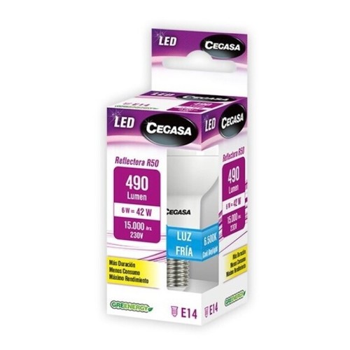 CEGASA Bombeta Led E14 R50 llum freda 6W-6.500K