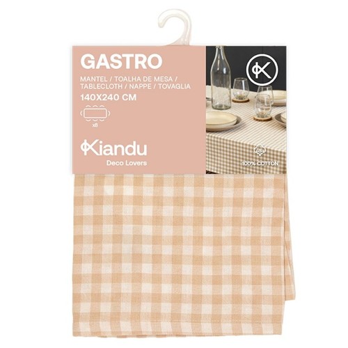 KIANDU Estovalles 100% cotó vichy marró 140x240 cm