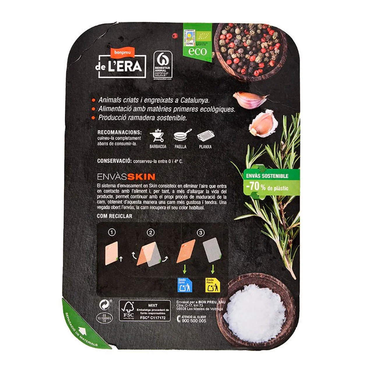BONPREU DE L'ERA Lata de ternera fileteada ecológica