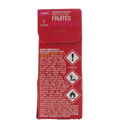 BONPREU Ambientador per a cotxe Fruites Vermelles