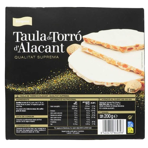 BONPREU Taula de torró d'Alacant