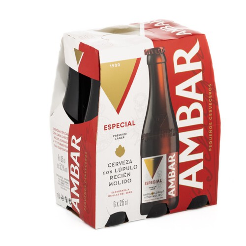 AMBAR Cervesa especial 6 x 25 cl en ampolla