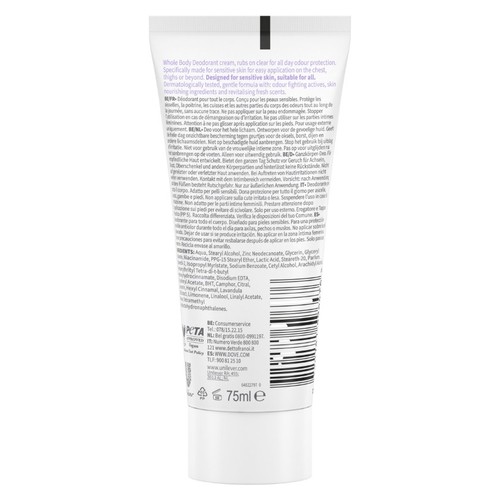 DOVE WHOLE BODY Desodorant corporal espígol i camamilla en crema