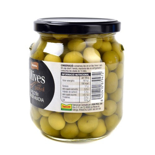 BONPREU Olives amb pinyol  Pelotín sabor anxova