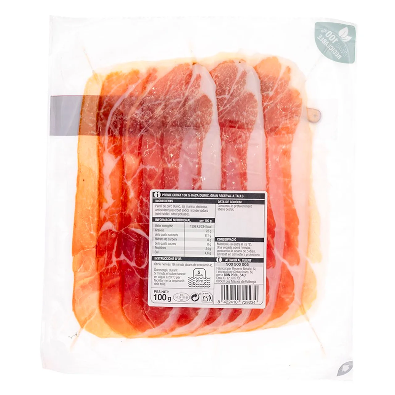 BONPREU LNX Jamón 100% duroc