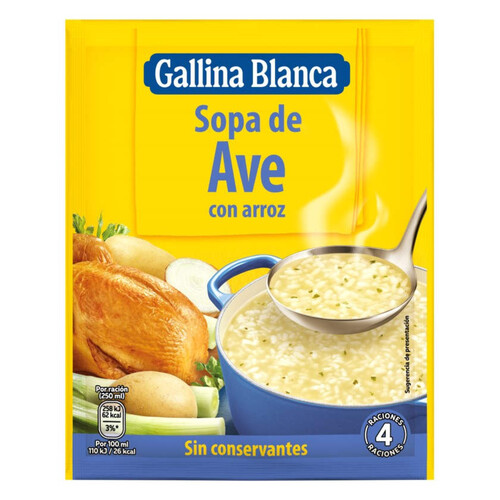 GALLINA BLANCA Sopa d'au amb arròs