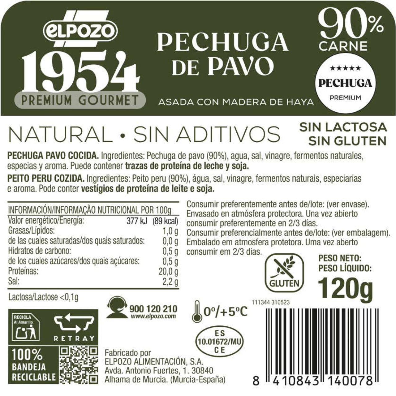 Pechuga de pavo natural sin aditivos