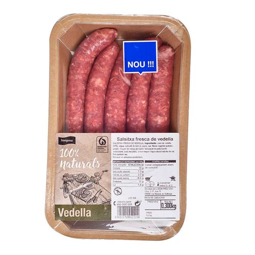 BON PREU Salsitxa vedella 100% natural
