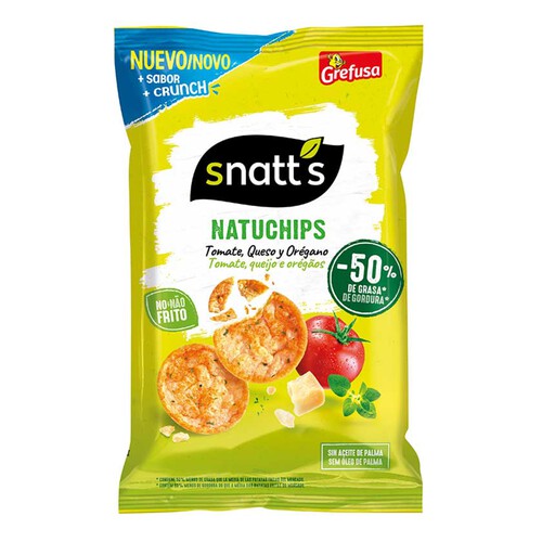 SNATT'S NATUCHIPS Snacks de tomàquet, formatge i orenga