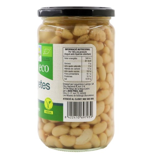 BONPREU Mongetes cuites ecològiques extra