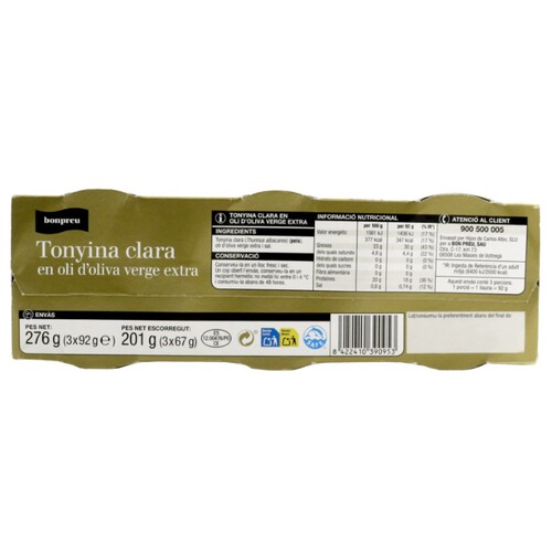 BONPREU Tonyina clara en oli d'oliva verge extra