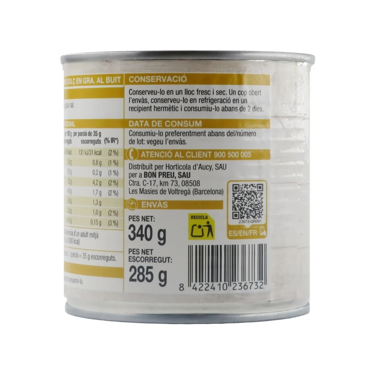 BONPREU Maíz dulce en grano