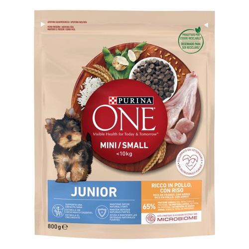 PURINA ONE Menjar de pollastre amb arròs per a gos júnior