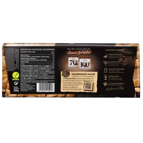 VALOR Xocolata negra 82% amb ametlles