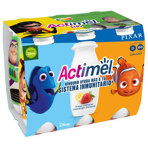 ACTIMEL Iogurt per beure de maduixa i plàtan